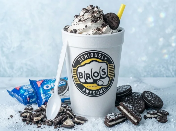 Oreo milkshake with whipped cream